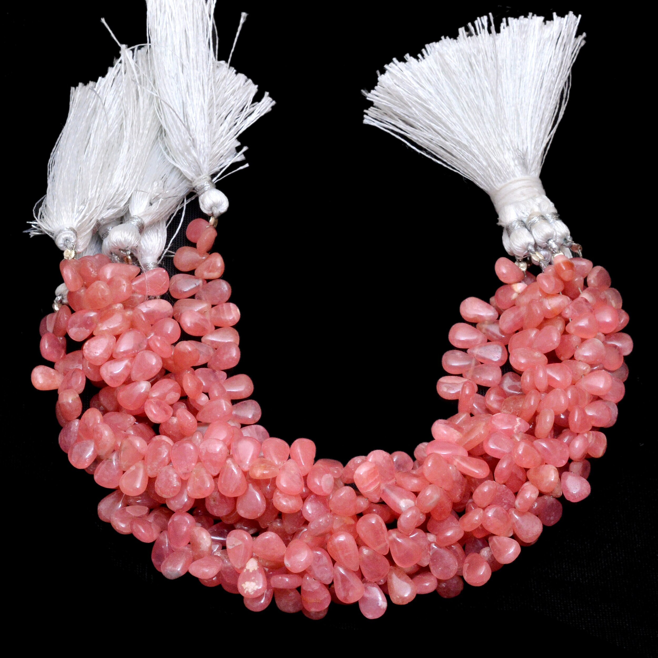 Aaa+ Rhodochrosite Gemstone 6x8mm-6x9mm Smooth Pear Briolette Beads | Natural Rhodochrosite Semi Precious Gemstone Briolettes | 8inch Strand Aaa+ Rhodochrosite Gemstone 6x8mm-6x9mm Smooth Pear Briolette Beads | Natural Rhodochrosite Semi Precious Gemstone Briolettes | 8inch Strand