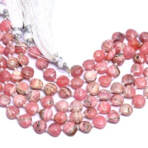Aaa+ Rhodochrosite Gemstone 8mm Faceted Heart Briolette Beads | Natural Rhodocrosite Semiprecious Gemstone Straight Drill Beads | 10" Strand Aaa+ Rhodochrosite Gemstone 8mm Faceted Heart Briolette Beads | Natural Rhodocrosite Semiprecious Gemstone Straight Drill Beads | 10" Strand
