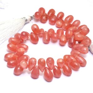 Aaa+ Rhodochrosite Gemstone 5x10mm Smooth Teardrop Briolette Beads | Natural Rhodocrosite Semi Precious Gemstone Drops Beads | 8inch Strand Aaa+ Rhodochrosite Gemstone 5x10mm Smooth Teardrop Briolette Beads | Natural Rhodocrosite Semi Precious Gemstone Drops Beads | 8inch Strand