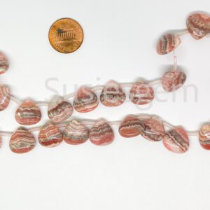 Argentina Pink Rhodochrosite Heart Beads 14mm, Genuine Rhodochrosite Triangular beads, One pair Argentina Pink Rhodochrosite Heart Beads 14mm, Genuine Rhodochrosite Triangular beads, One pair