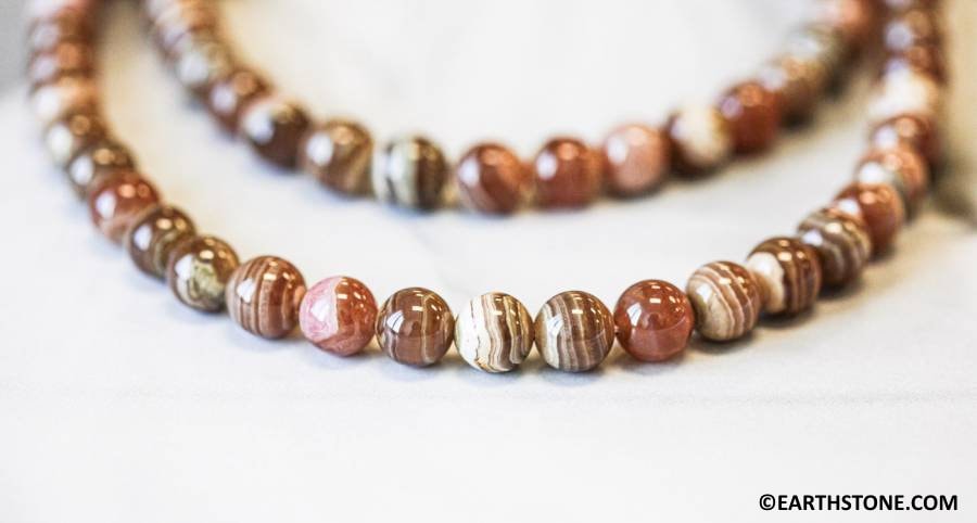 Brown Rhodochrosite 8mm / 10mm Beads 16" Strand