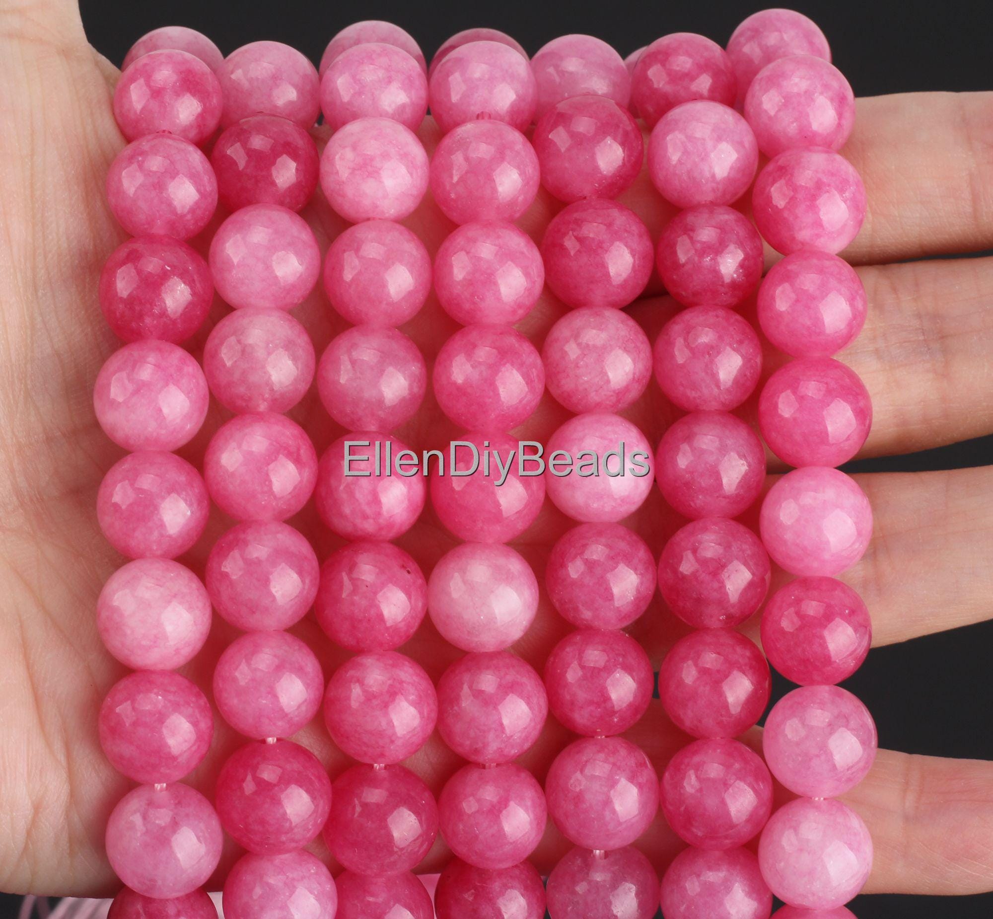 Rhodochrosite Chalcedony Beads, Pink Gemstone, Handmade Jewelry Making, Wholesale Loose Beads, Full Strand, Diy Beading Supplies--stn00453