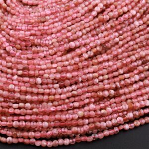 Gemmy Natural Pink Rhodochrosite 2mm Faceted Coin Beads Laser Diamond Cut Gemstone 15.5" Strand Gemmy Natural Pink Rhodochrosite 2mm Faceted Coin Beads Laser Diamond Cut Gemstone 15.5" Strand