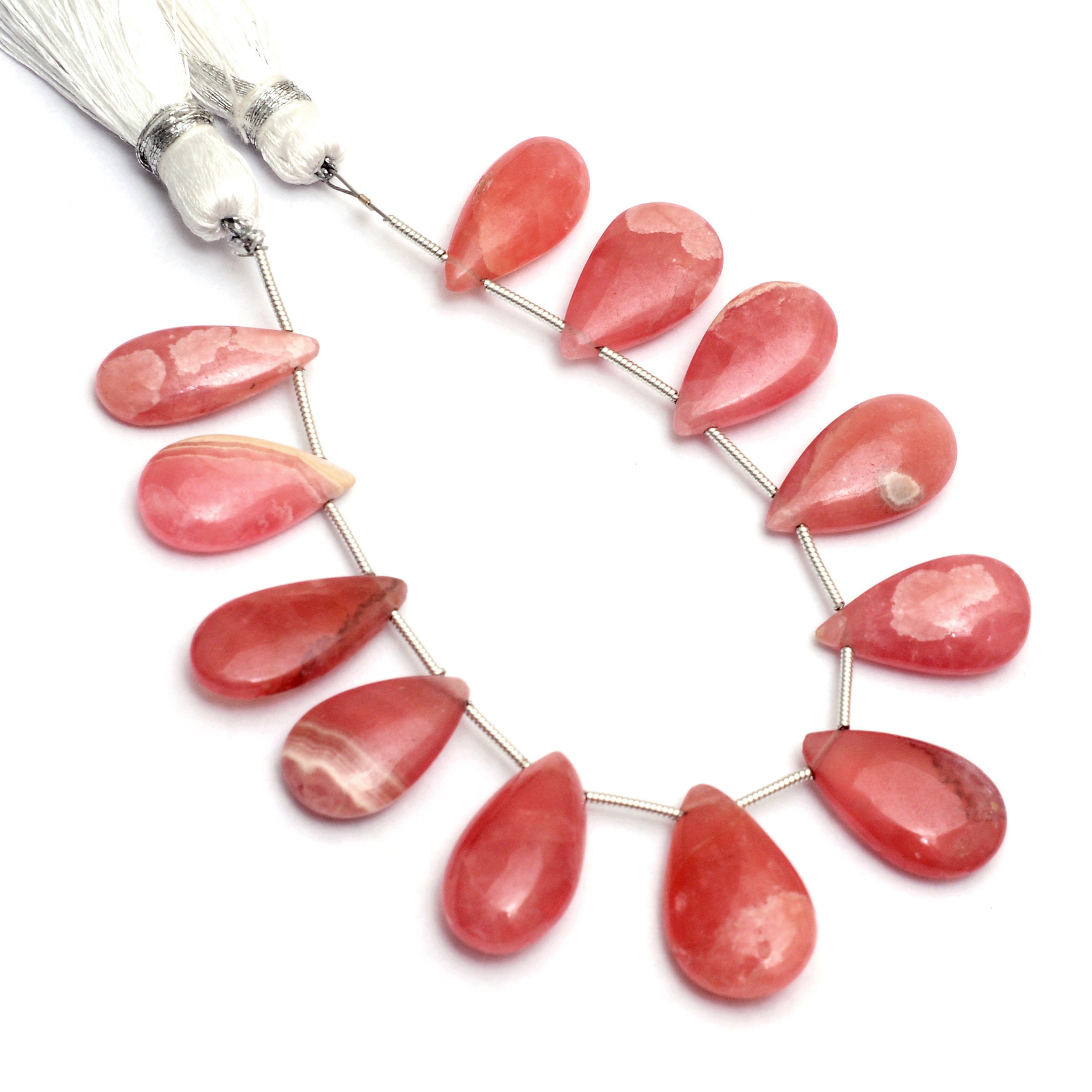 Natural Rhodochrosite 18mm-20mm Loose Smooth Pear Briolette Beads