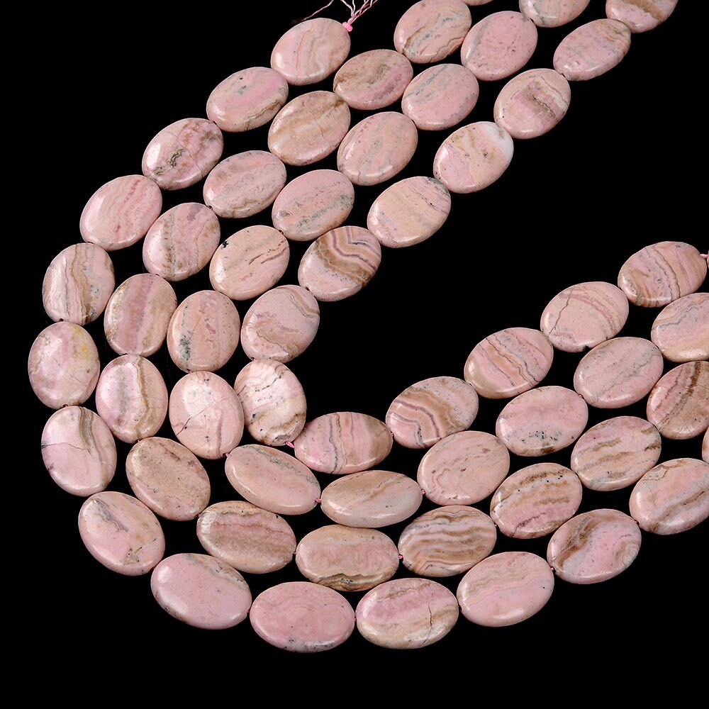 Natural Argentina Rhodochrosite Gemstone Grade A Oval 11x8mm 16x12mm 18x13mm 20x15mm 25x18mm Loose Beads Bulk Lot 1,2,6,12 And 50 (d352)
