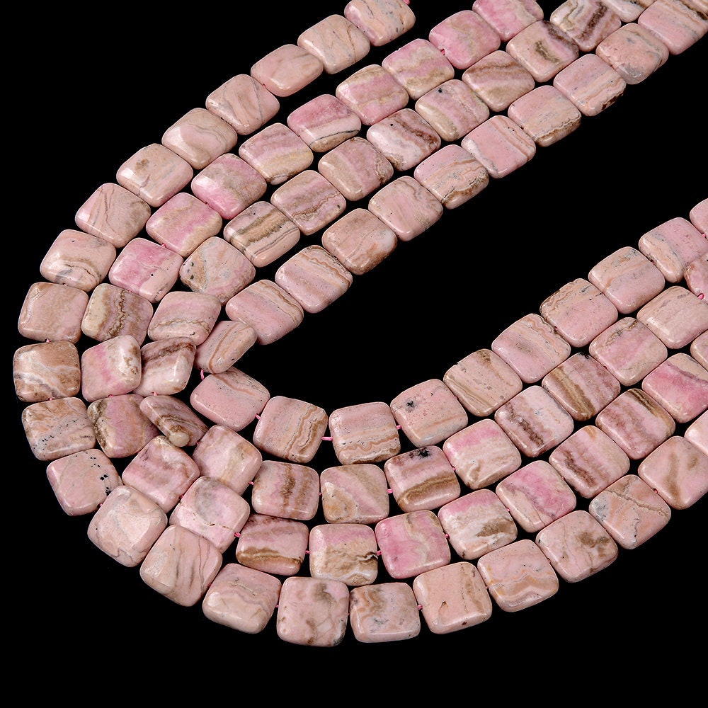 Natural Argentina Rhodochrosite Gemstone Grade A Square 10mm 12mm 14mm 16mm 18mm 20mm Loose Beads Bulk Lot 1,2,6,12 And 50 (d353)
