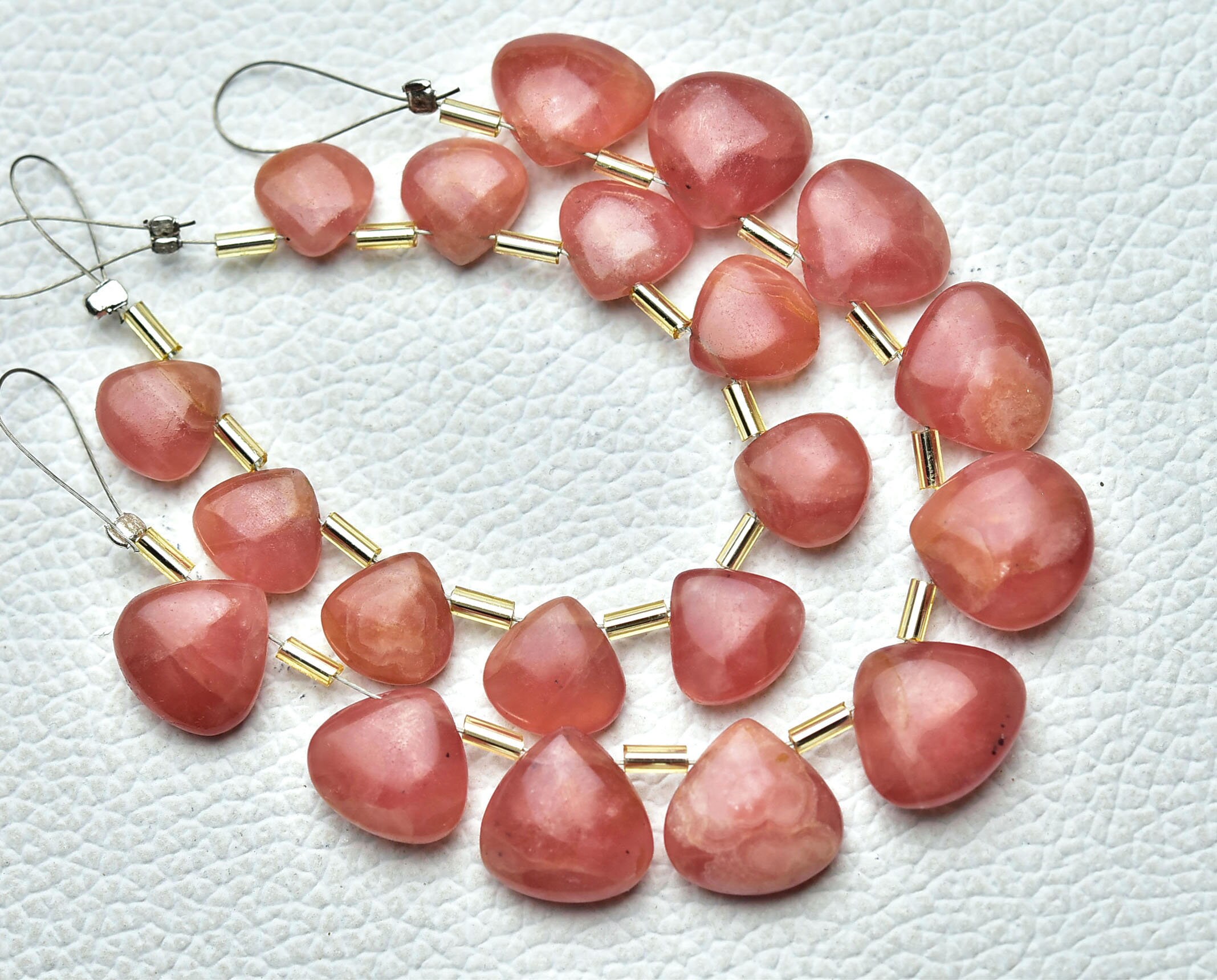 Natural Rhodochrosite Heart Beads 9mm To 13mm Smooth Heart Briolettes Gemstone Bead Jewelry Genuine Rhodochrosite Plain Beads 10 Pcs No6434