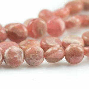 Natural Rhodochrosite Puffy Coin beads in full strands.7mm Smooth Gemstone Beads Natural Rhodochrosite Puffy Coin beads in full strands.7mm Smooth Gemstone Beads