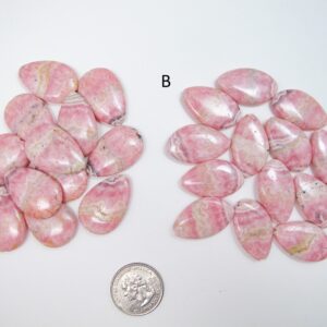 Pink Rhodochrosite flat pear beads 18x30mm,20x30mm. Genuine gemstone beads. One pair Pink Rhodochrosite flat pear beads 18x30mm,20x30mm. Genuine gemstone beads. One pair