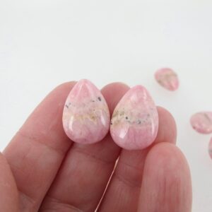 Pink Rhodochrosite Pear Beads: Genuine Gemstone Jewelry Making (13x18mm) Pink Rhodochrosite Pear Beads: Genuine Gemstone Jewelry Making (13x18mm)