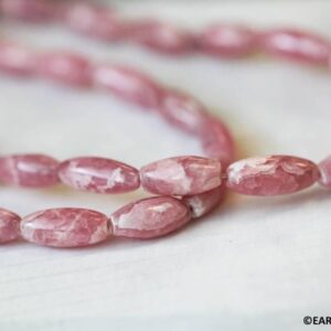 S/ Rhodochrosite 6x14mm/ 8x16mm Oval Rice Beads 16" Strand Natural Gemstone Beads Size Varies For Jewelry Making S/ Rhodochrosite 6x14mm/ 8x16mm Oval Rice Beads 16" Strand Natural Gemstone Beads Size Varies For Jewelry Making