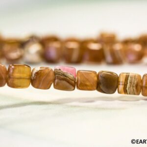 S/ Brown Rhodochrosite 6x6mm Flat Square Beads 16" Strand Not Dyed Gemstone Beads For Jewelry Making S/ Brown Rhodochrosite 6x6mm Flat Square Beads 16" Strand Not Dyed Gemstone Beads For Jewelry Making