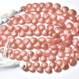 Superb Quality Rhodochrosite Briolette Beads - 9 inches - Natural Beautiful Rhodochrosite Smooth Heart Briolettes - Size is 8 -11 mm #2017 Superb Quality Rhodochrosite Briolette Beads - 9 inches - Natural Beautiful Rhodochrosite Smooth Heart Briolettes - Size is 8 -11 mm #2017