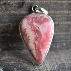 Aaa Rhodochrosite Pendant, 925 Sterling Silver, Pink Gemstone Aaa Rhodochrosite Pendant, 925 Sterling Silver, Pink Gemstone