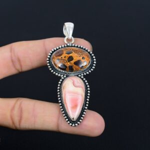Bauxite Rhodochrosite Pendant: Handmade Sterling Silver Vintage Jewelry Bauxite Rhodochrosite Pendant: Handmade Sterling Silver Vintage Jewelry