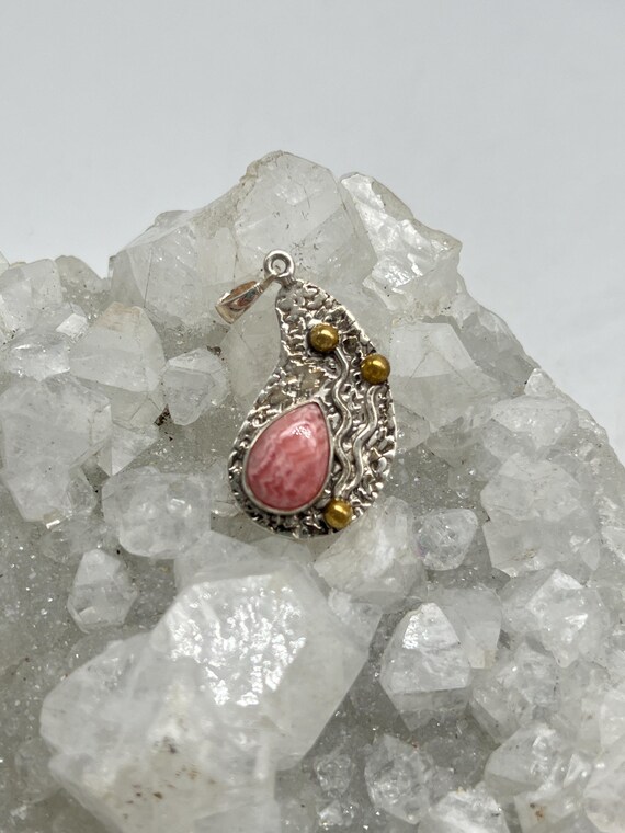 Gorgeous Rhodochrosite Paisley Pendant