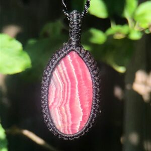 Rhodochrosite Necklace For Women, Rhodochrosite Pendant Necklace, Pink Stone Necklace, Macrame Gemstone Pendant, Macrame Stone Necklace Rhodochrosite Necklace For Women, Rhodochrosite Pendant Necklace, Pink Stone Necklace, Macrame Gemstone Pendant, Macrame Stone Necklace