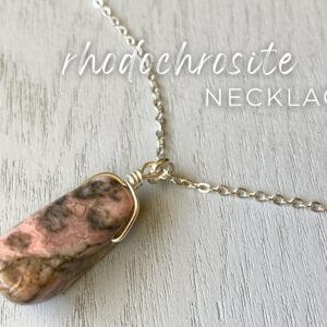 Rhodochrosite Necklace Silver Or Gold Pink Stone Pendant Necklace, Rhodochrosite Jewelry, Heart Chakra Necklace, Crystal Necklace For Her Rhodochrosite Necklace Silver Or Gold Pink Stone Pendant Necklace, Rhodochrosite Jewelry, Heart Chakra Necklace, Crystal Necklace For Her