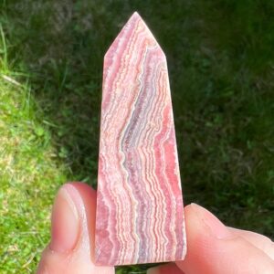 2.1 In Rhodochrosite Tower, Pink Banded Gemstone Point, Polished Crystal #3