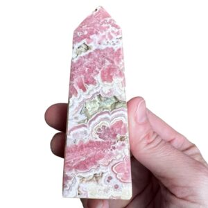 3.8" Rhodochrosite Tower, Bright Pink Gemstone Point, High Quality Banded Rhodochrosite Crystal Argentina, Self Love, Inner Child Healing #4