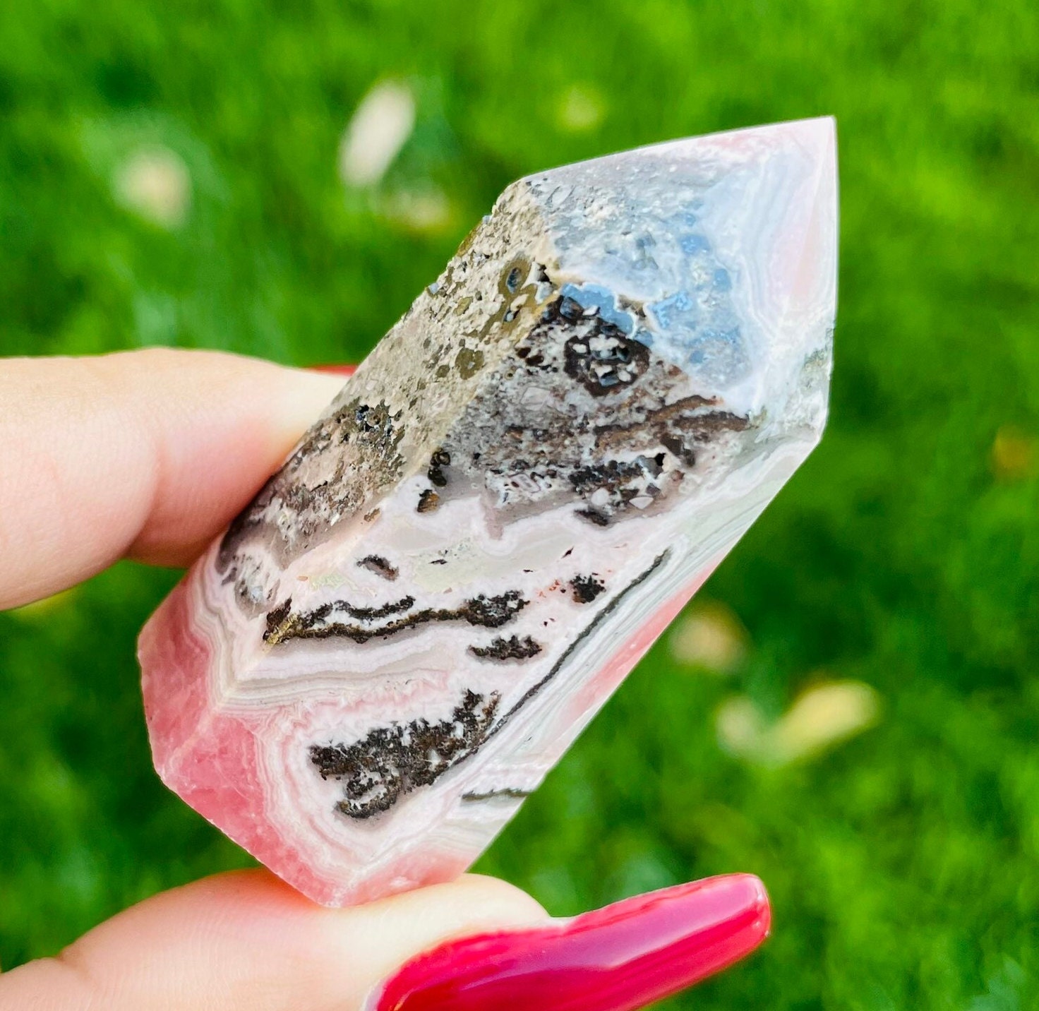 Pink Rhodochrosite Crystal Point Tower (55.72g)