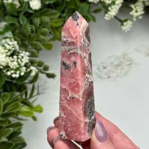 Rhodochrosite Point | 81g | - #1 (polished Pink Crystal Tower, Heart Chakra, Healing Stone, Love)