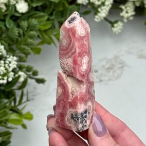 Rhodochrosite Point | 67g | - #3 (polished Pink Crystal Tower, Heart Chakra, Healing Stone, Love)