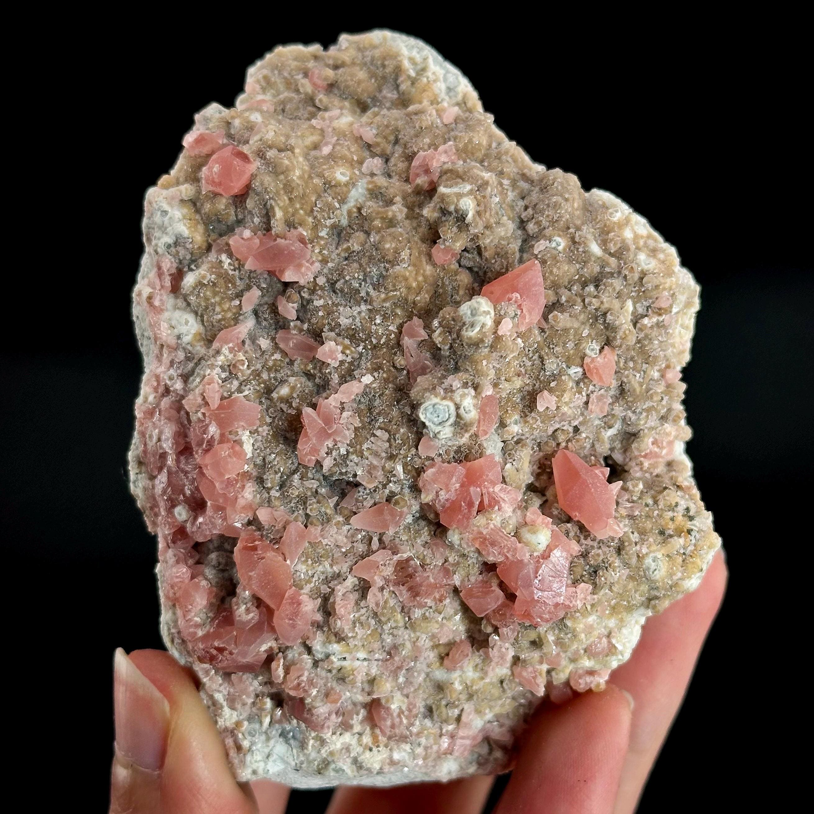 Rhodochrosite On Matrix | Natural Rhodochrosite Crystal, Rare Mineral Specimen From Peru Rhodochrosite On Matrix | Natural Rhodochrosite Crystal, Rare Mineral Specimen From Peru