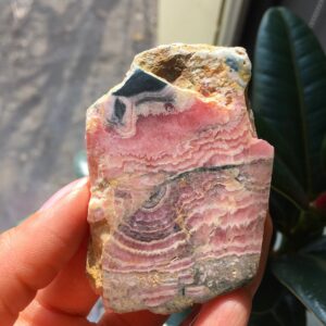Polished Rhodochrosite Slice, Pink Mineral Specimen