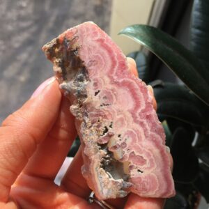 Polished Rhodochrosite Slice, Pink Mineral Specimen