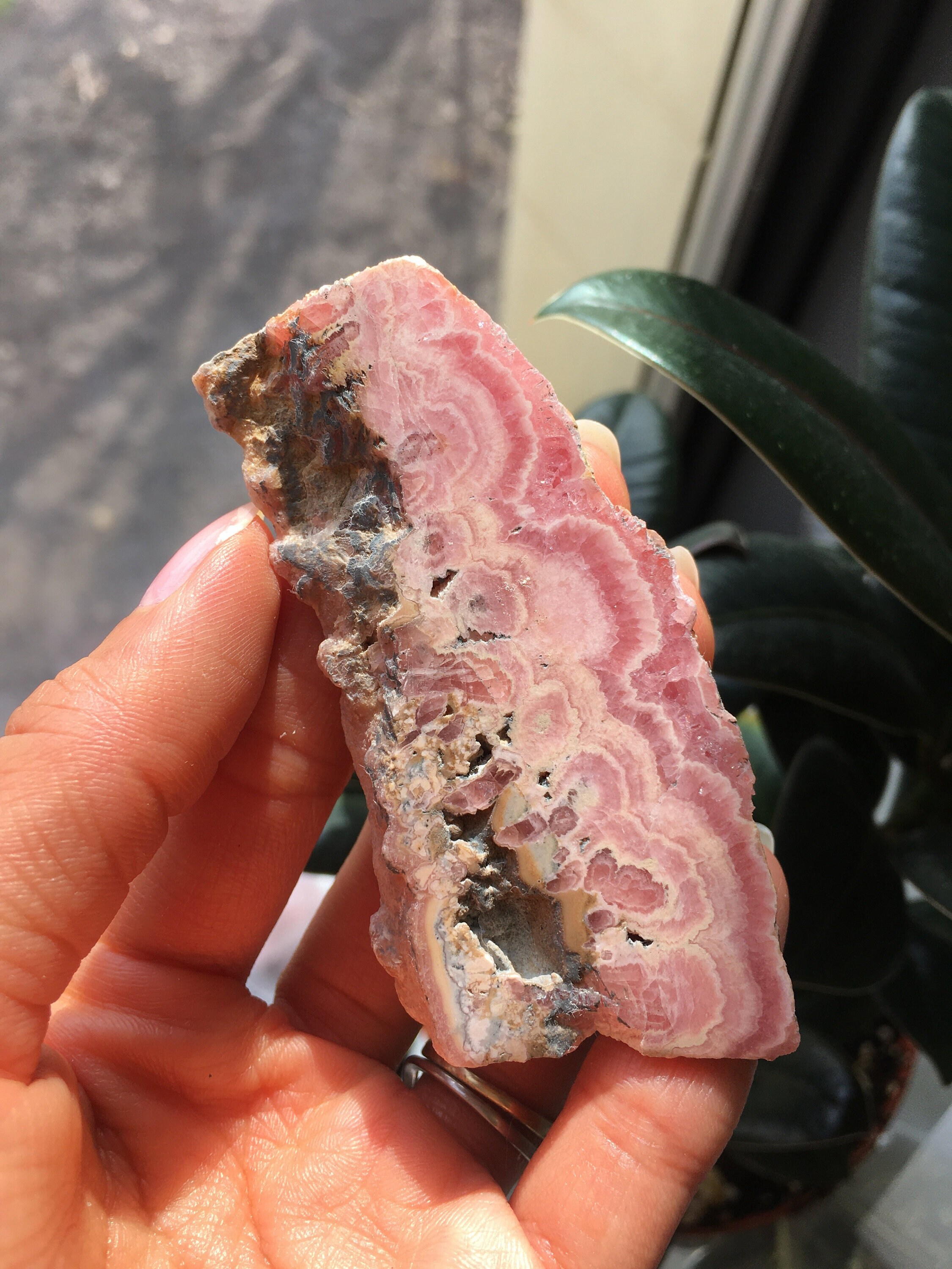 Polished Rhodochrosite Slice, Pink Mineral Specimen Polished Rhodochrosite Slice, Pink Mineral Specimen