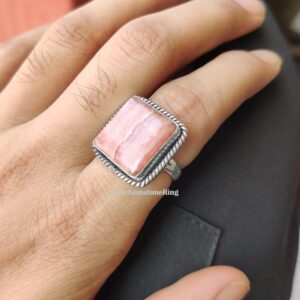 Rhodochrosite Ring: 925 Sterling Silver Gemstone Jewelry