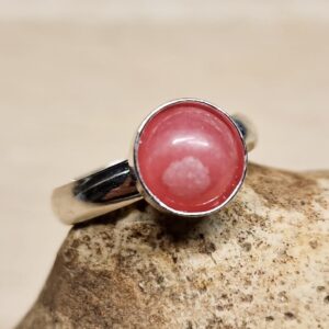 Rhodochrosite ring. 925 sterling silver. Reiki jewelry. Handmade Jewelry uk. Pink Women's Adjustable stacking ring. 8mm stone Rhodochrosite ring. 925 sterling silver. Reiki jewelry. Handmade Jewelry uk. Pink Women's Adjustable stacking ring. 8mm stone