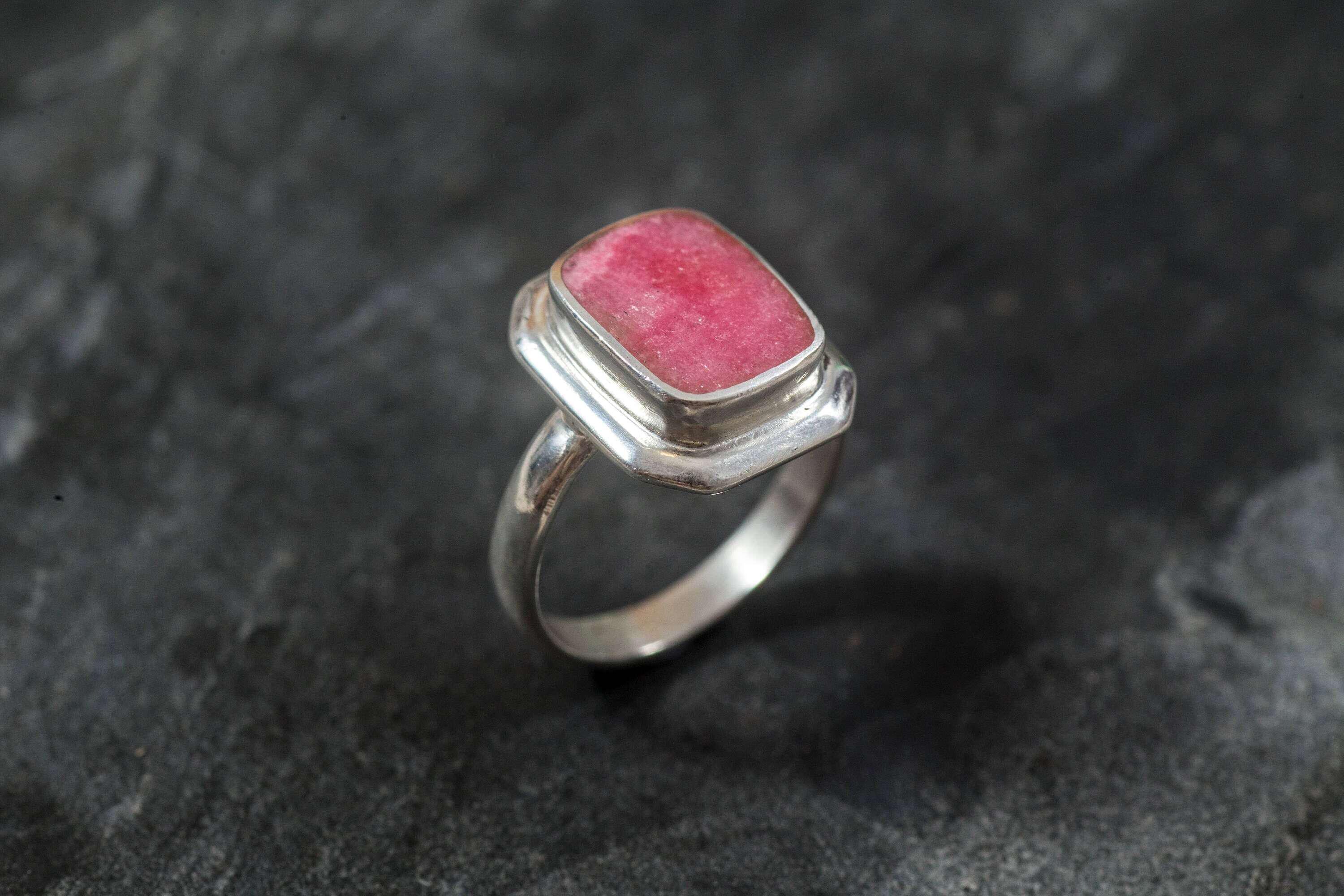 Rhodochrosite Ring, February Birthstone, Vintage Rings, Rhodochrosite, Argentina Ring, Natural Stone, Large Rhodochrosite, Solid Silver Ring