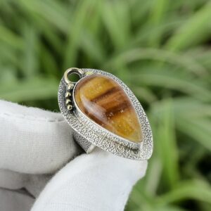 Handmade Honey Rhodochrosite Ring: 925 Sterling Silver, Size 5.5