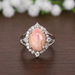 Natural Rhodochrosite Ring,rhodochrosite Silver Ring,vintage Ring,cocktail Ring,pink Stone Ring, Big Stone Ring,midi Thumb Ring, Chunky Ring