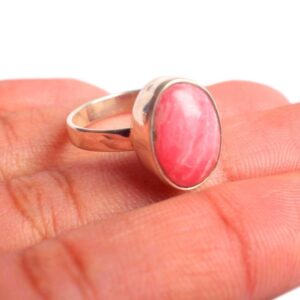 Pink Rhodochrosite Ring, 925 Sterling Silver, Gemstone Ring,artisan Ring, Gemstone Ring, Gift, Gift For Her