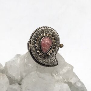 Poison Box Rhodochrosite Ring, Size 7