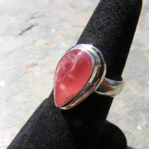 Rhodocrosite Ring, Size 7 Ring, Inca Rose Stone,AAA Quality Mined in Argentina, Stunning Deep Pink Stone of Heart and Love, Sterling silver