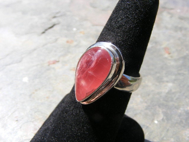 Rhodocrosite Ring, Size 7 Ring, Inca Rose Stone,aaa Quality Mined In Argentina, Stunning Deep Pink Stone Of Heart And Love, Sterling Silver