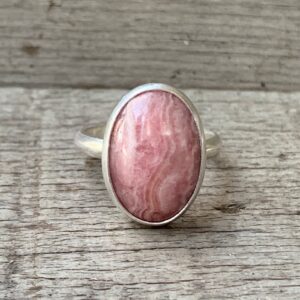 Romantic Oval Pink And White Rhodochrosite Sterling Silver Ring | Boho Ring | Solitaire Pink Stone Ring | Pink Stone Ring | Elegant Ring Romantic Oval Pink And White Rhodochrosite Sterling Silver Ring | Boho Ring | Solitaire Pink Stone Ring | Pink Stone Ring | Elegant Ring