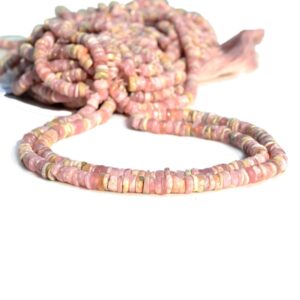 4.5mm Rhodochrosite Smooth Tyre Rondelle Beads, Natural Rhodochrosite Gemstone Beads Loose For Jewelry, Sold As 16 Inch Strand, Gds2278/8