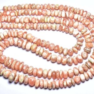 Rhodochrosite Rondelle Beads - 8 inches - Natural Beautiful Rhodochrosite Smooth Rondelle Strand - Size is 5-8mm #765