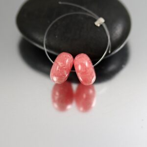 Rhodocrosite Rondelle Beads - Pair - 10 X 5.5 Mm