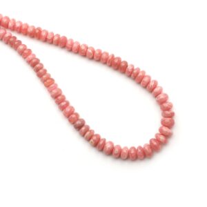 Rhodochrosite Smooth Rondelle Beads, 6 Mm To 8 Mm, Rhodochrosite Jewelry Making Beads, 18 Inches Full Strand, Price Per Strand