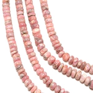 Rhodochrosite Smooth Rondelle Beads, 7-7.5mm/8mm/8-12mm Natural Pink Rhodochrosite Gemstone Beads, 18 Inch Strand, Gds2215