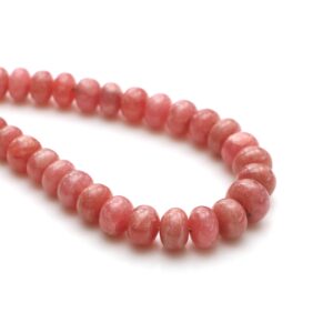 Rhodochrosite Smooth Rondelle Beads, 8 Mm To 13 Mm, Rhodochrosite Jewelry Making Beads, 20 Inches Full Strand, Price Per Strand