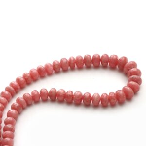 Rhodochrosite Smooth Rondelle Beads, 8 Mm To 14 Mm, Rhodochrosite Jewelry Making Beads, Plain Rhodochrosite, 20 Inches, Price Per Strand