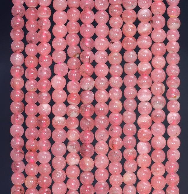 3-4mm Argentina Rhodochrosite Gemstone Grade Aaa Red Round Loose Beads 15.5 Inch Full Strand (80004647-922)