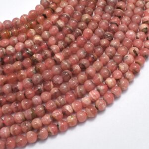 Rhodochrosite, 4.8-5mm, Round, 15.5 Inch, Full strand, Approx. 83-90 beads, Hole 0.8mm (385054020) Rhodochrosite, 4.8-5mm, Round, 15.5 Inch, Full strand, Approx. 83-90 beads, Hole 0.8mm (385054020)